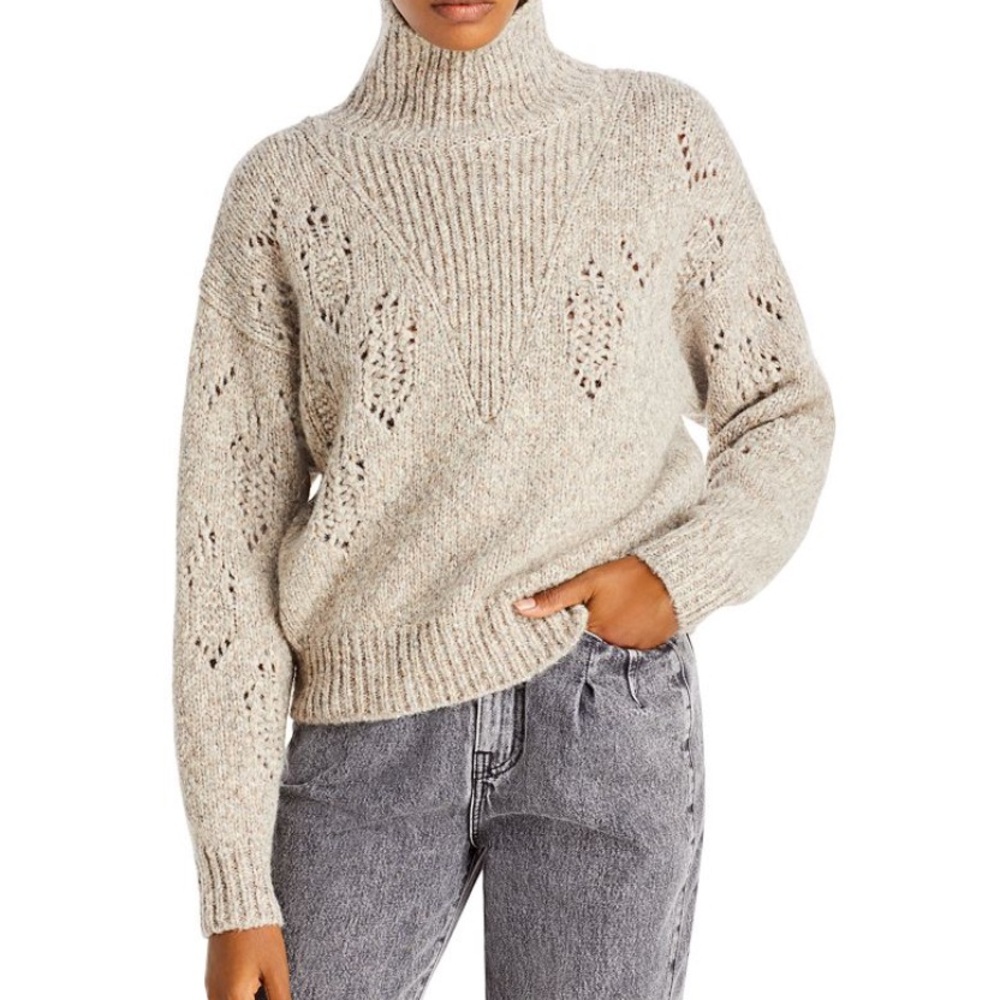 IRO Adyna Cableknit Wool Blend Mock Neck Sweater